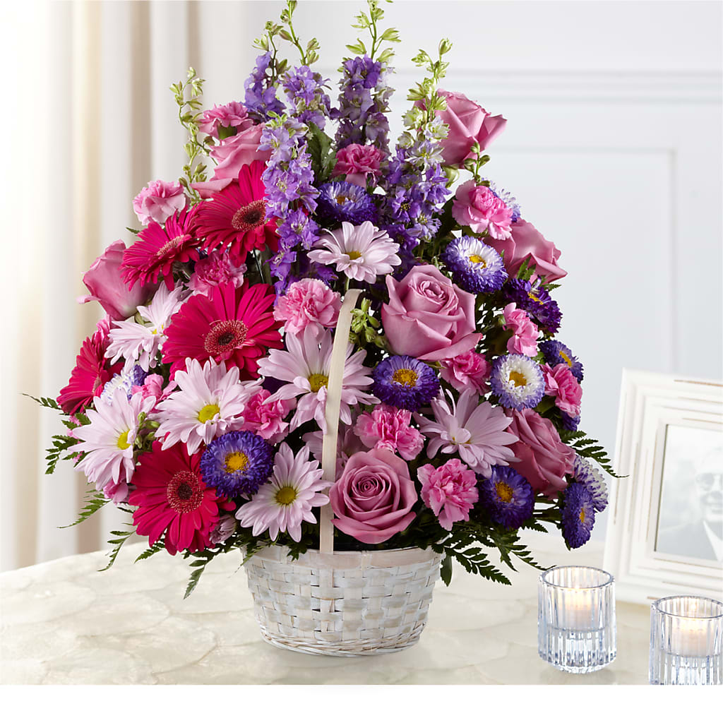 Pastel Peace Basket – BLOOM FLOWERS & EVENT RENTALS, Corona CA