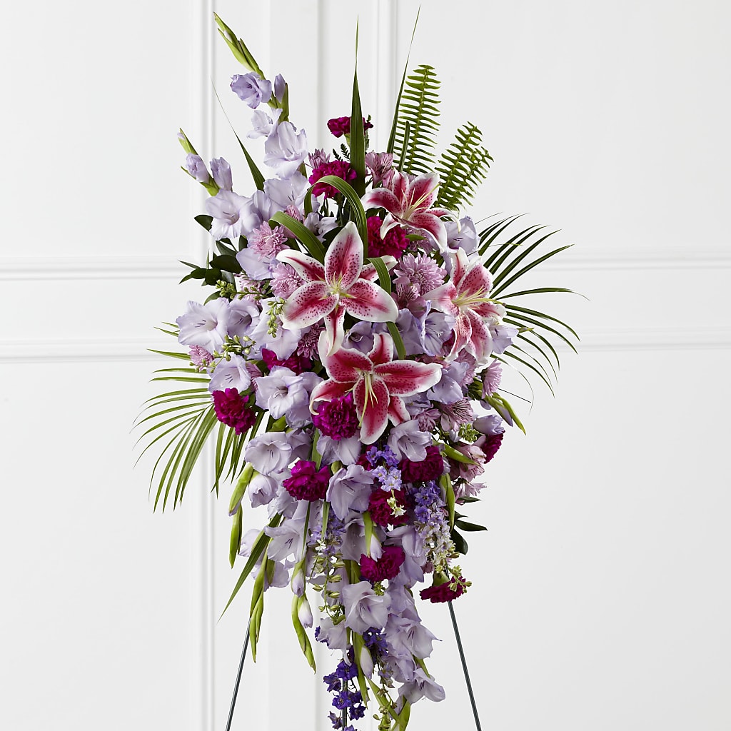 Tender Touch Standing Spray – BLOOM FLOWERS & EVENT RENTALS, Corona CA