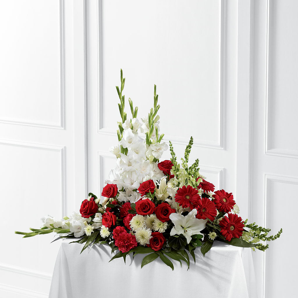 Crimson & White Arrangement – BLOOM FLOWERS & EVENT RENTALS, Corona CA