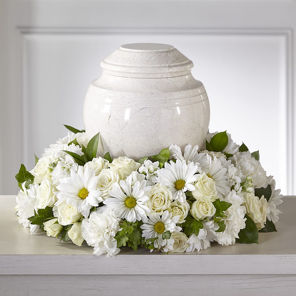 Ivory Gardens Cremation Adornment – BLOOM FLOWERS & EVENT RENTALS, Corona CA