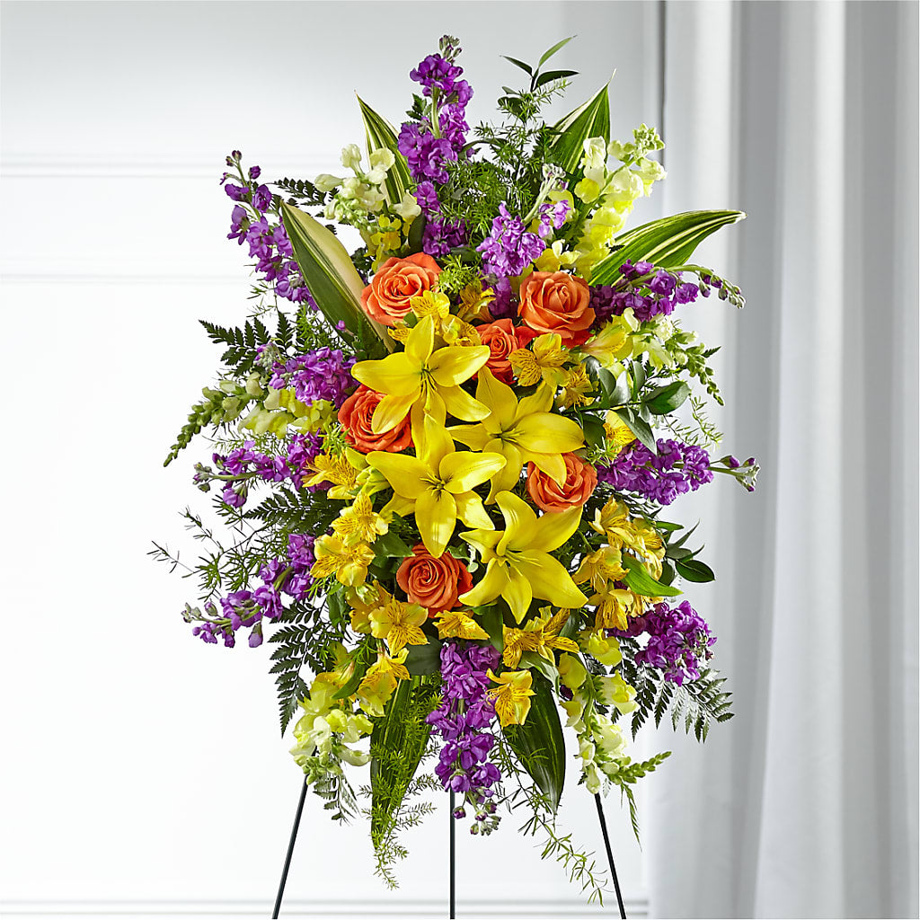 Thoughtful Prayers Standing Spray – BLOOM FLOWERS & EVENT RENTALS, Corona CA