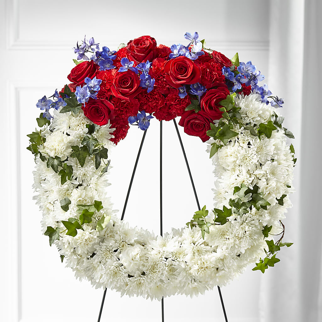 Patriotic Passion Wreath – BLOOM FLOWERS & EVENT RENTALS, Corona CA