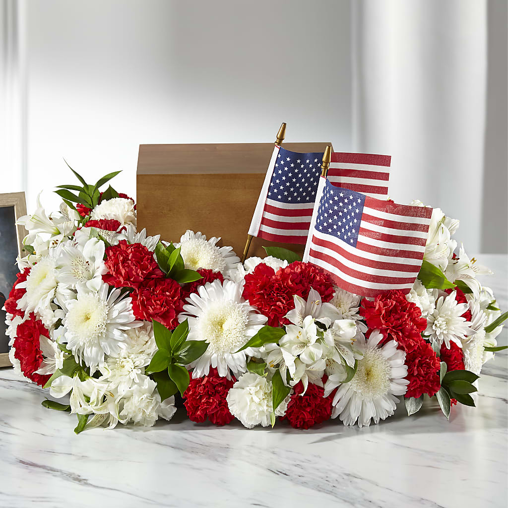 Spirit of Patriotism Cremation Adornment – BLOOM FLOWERS & EVENT RENTALS, Corona CA