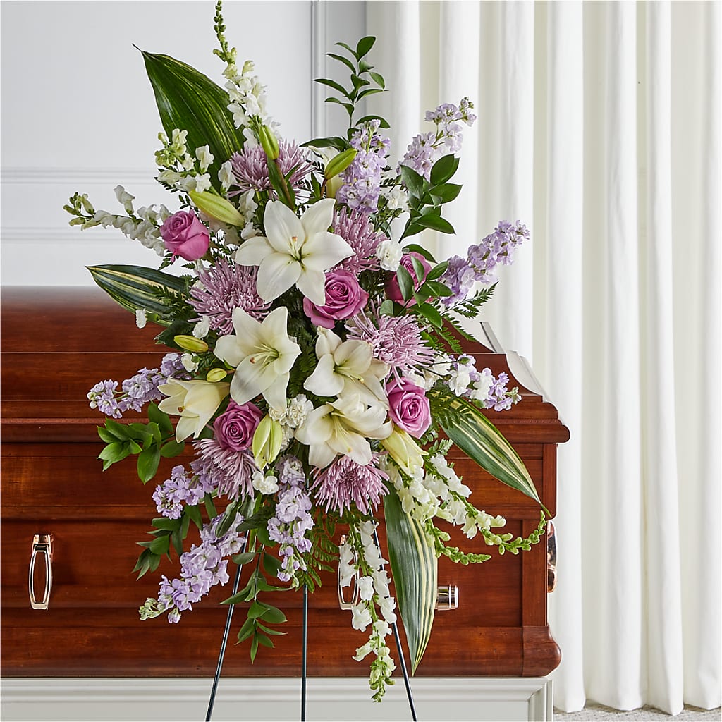 Grateful Hearts Standing Spray – BLOOM FLOWERS & EVENT RENTALS, Corona CA
