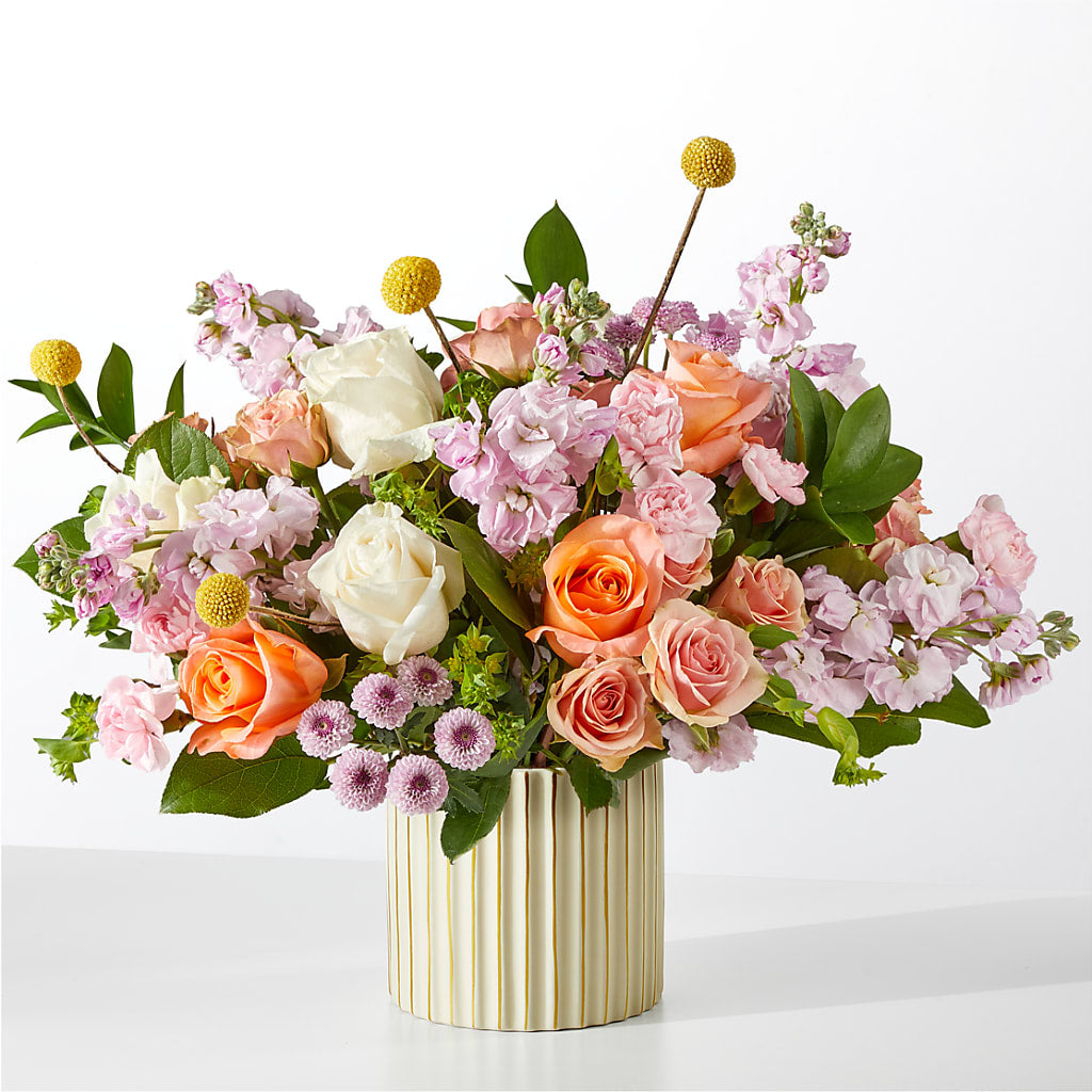 French Market Bouquet with Ivory Vase – BLOOM FLOWERS & EVENT RENTALS, Corona CA