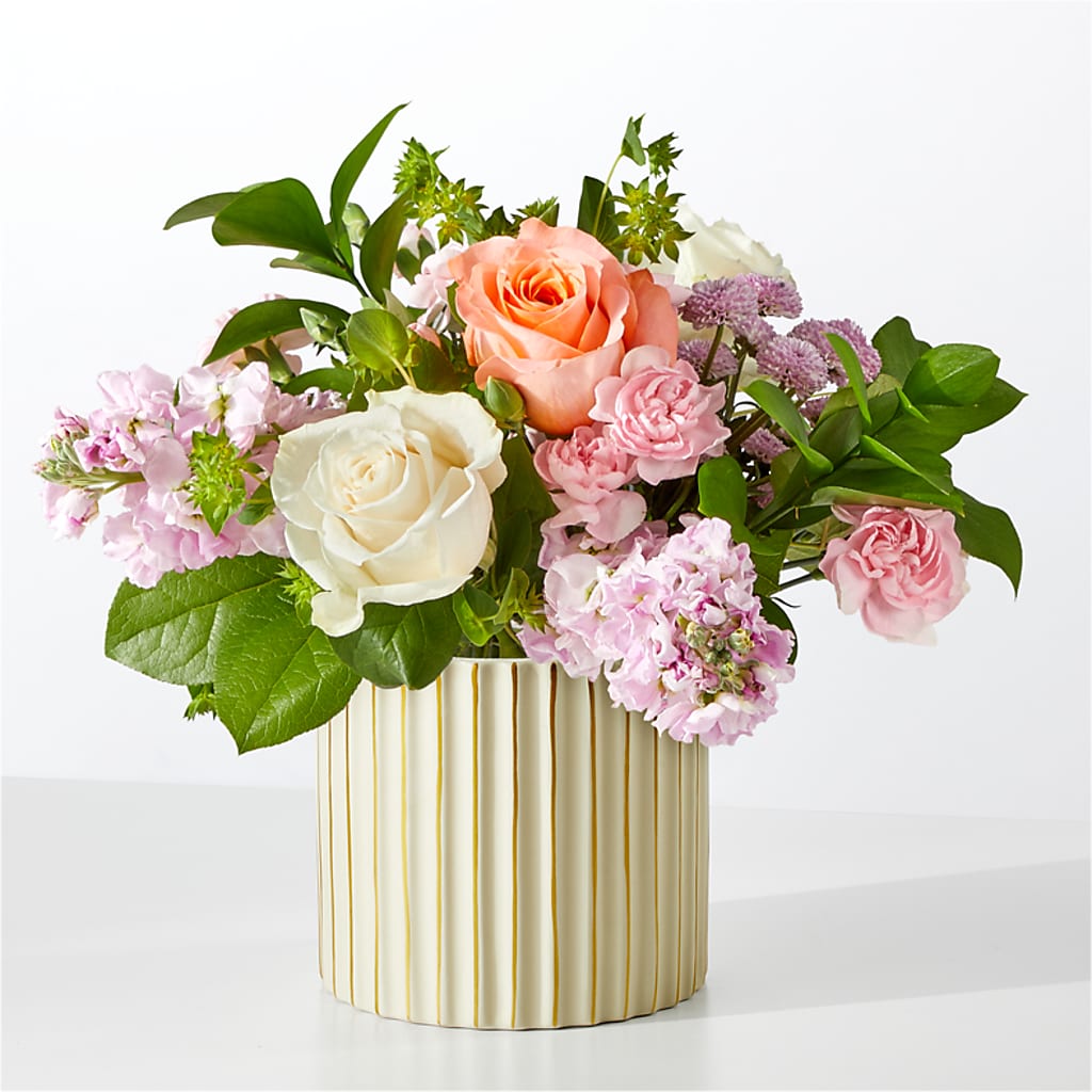 French Market Bouquet with Ivory Vase – BLOOM FLOWERS & EVENT RENTALS, Corona CA