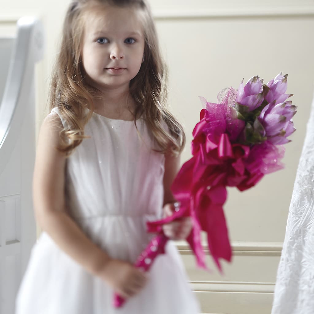 Sparkle Pink Flower Girl Bouquet – BLOOM FLOWERS & EVENT RENTALS, Corona CA
