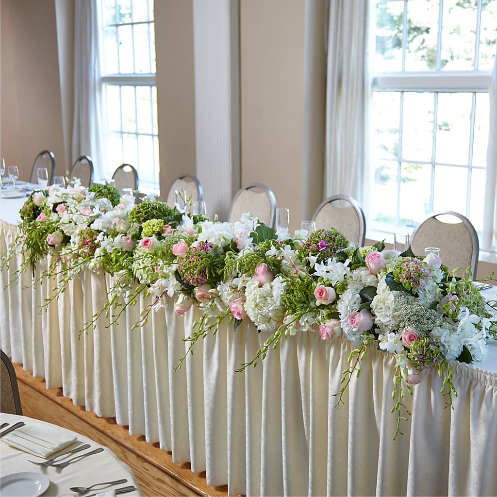 State of Joy Head Table Arrangement – BLOOM FLOWERS & EVENT RENTALS, Corona CA