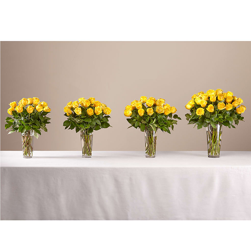 Long Stem Yellow Rose Bouquet – BLOOM FLOWERS & EVENT RENTALS, Corona CA