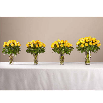 Long Stem Yellow Rose Bouquet – BLOOM FLOWERS & EVENT RENTALS, Corona CA