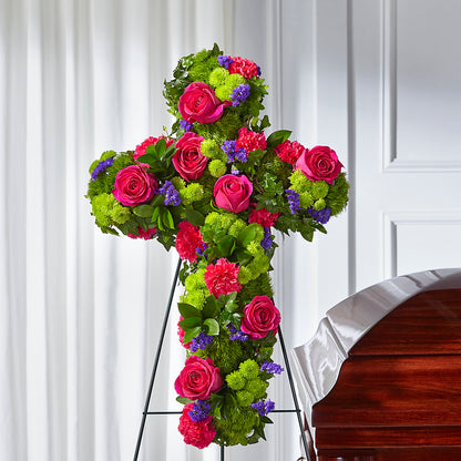Tribute Rose Floral Cross – BLOOM FLOWERS & EVENT RENTALS, Corona CA
