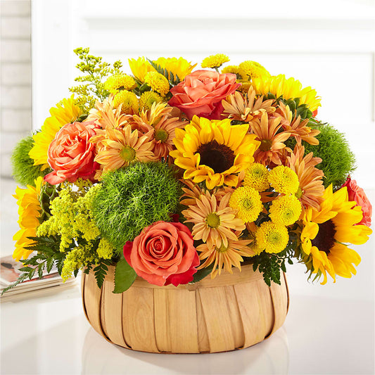Harvest Sunflower Basket – BLOOM FLOWERS & EVENT RENTALS, Corona CA