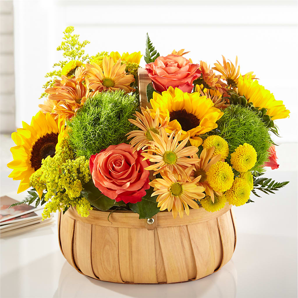 Harvest Sunflower Basket – BLOOM FLOWERS & EVENT RENTALS, Corona CA