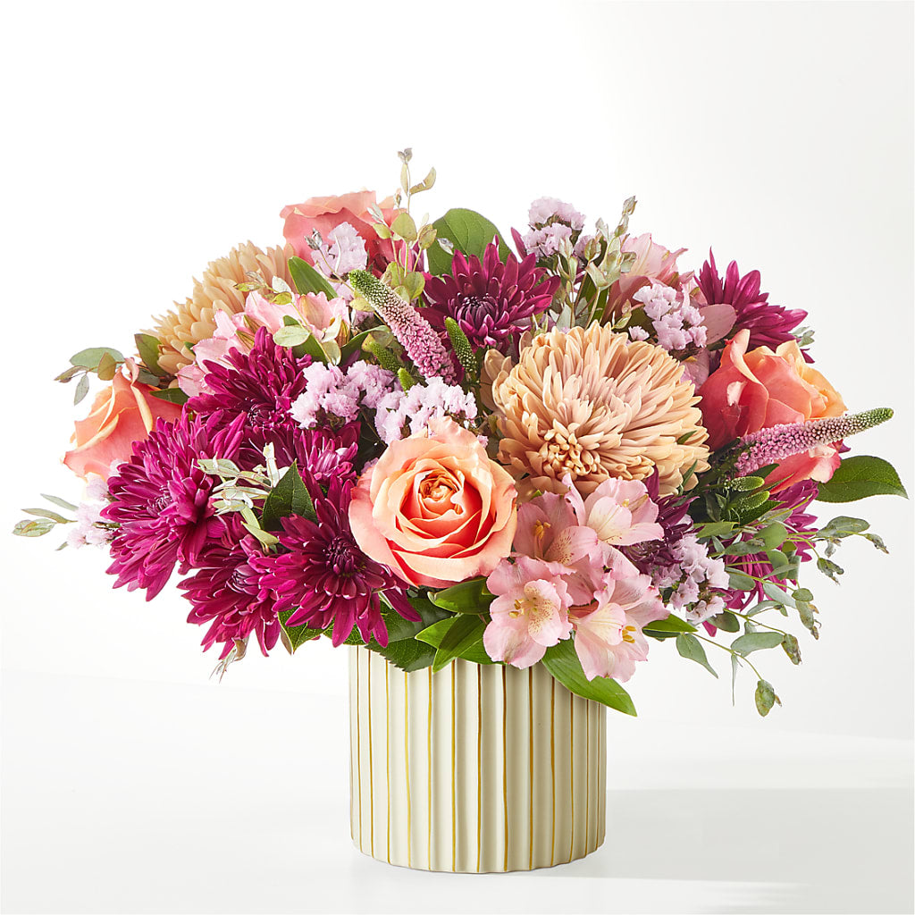 Berry Cobbler Bouquet with Ivory Vase – BLOOM FLOWERS & EVENT RENTALS, Corona CA