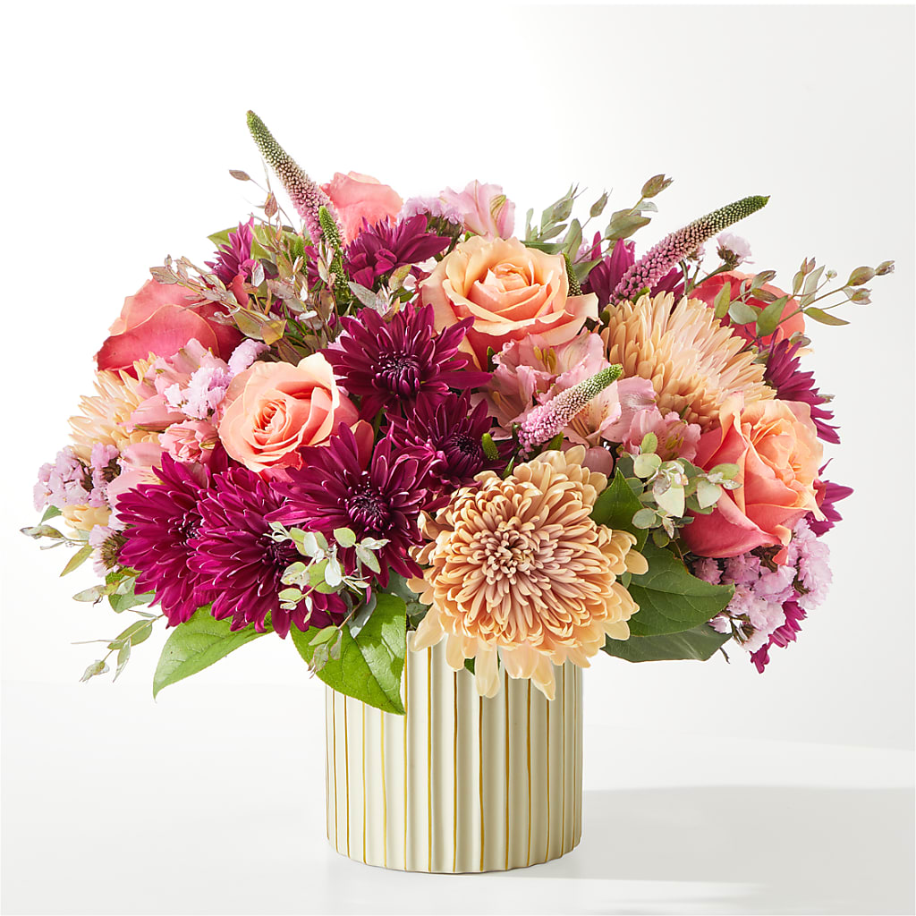 Berry Cobbler Bouquet with Ivory Vase – BLOOM FLOWERS & EVENT RENTALS, Corona CA