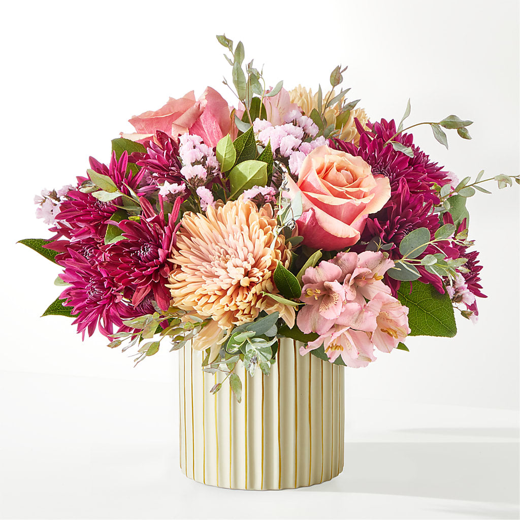 Berry Cobbler Bouquet with Ivory Vase – BLOOM FLOWERS & EVENT RENTALS, Corona CA