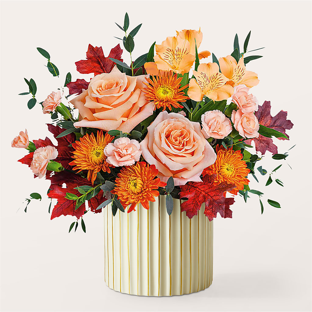 Spiced Latte Bouquet with Ivory Vase – BLOOM FLOWERS & EVENT RENTALS, Corona CA