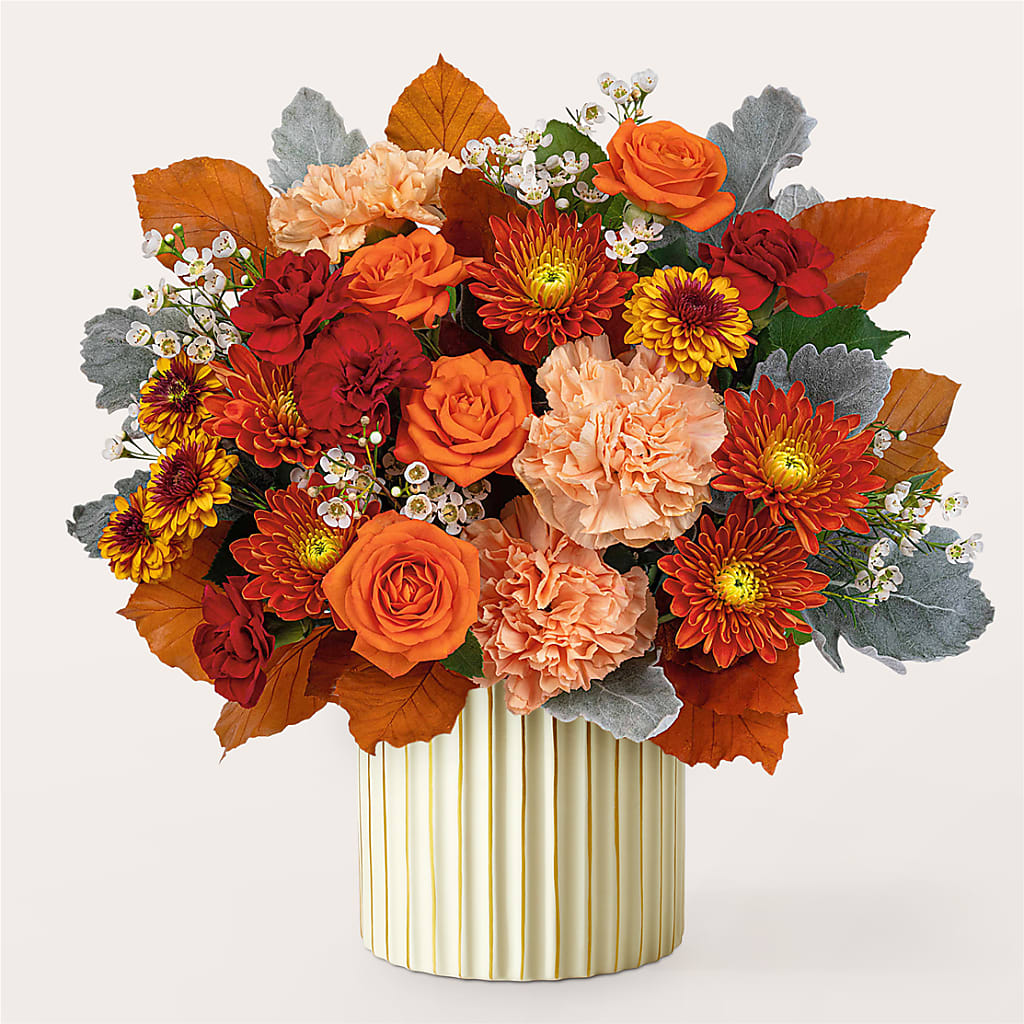 Merlot Bouquet with Ivory Vase – BLOOM FLOWERS & EVENT RENTALS, Corona CA