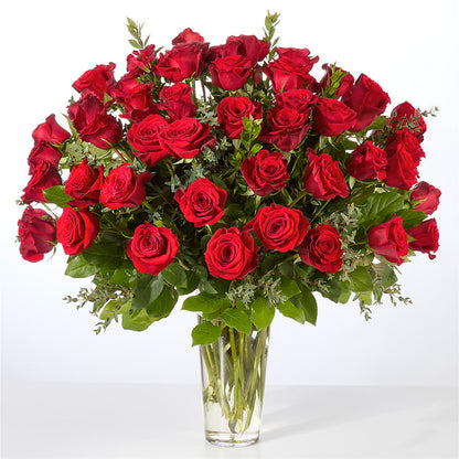 Forever Yours Fifty Stem Red Rose Bouquet – BLOOM FLOWERS & EVENT RENTALS, Corona CA