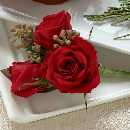 Red Spray Rose Boutonniere – BLOOM FLOWERS & EVENT RENTALS, Corona CA